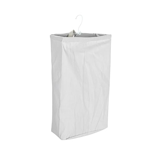 Household Essentials Door Hanging Laundry Bag. Washable Canvas Bag with Loop Handle. Holds Two Loads of Laundry. Great for Dorms and Small Spaces. Grey