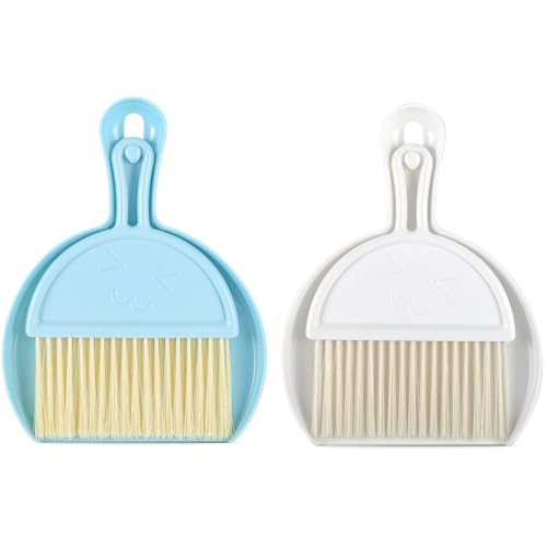 Mini Broom and Dustpan Set. Dust Pans with Brush. Hand Broom and Dustpan Set. Dustpan and Brush Set for Desk. Office. Kitchen. Pet Nest. Daily Cleaning Necessity Plastic Small Broom Dustpan Set