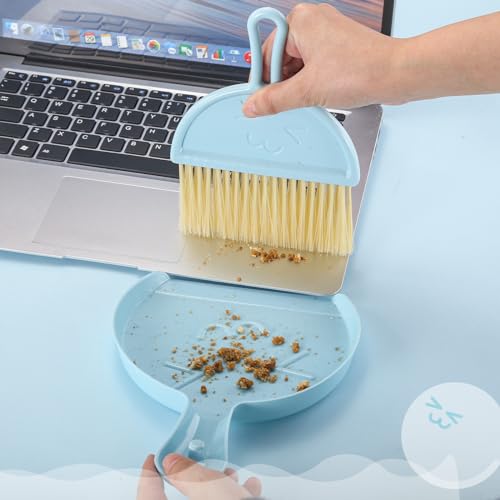 Mini Broom and Dustpan Set. Dust Pans with Brush. Hand Broom and Dustpan Set. Dustpan and Brush Set for Desk. Office. Kitchen. Pet Nest. Daily Cleaning Necessity Plastic Small Broom Dustpan Set