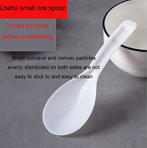 AKOAK 2 Pcs Rice Spoon White Transparent Plastic Rice Spoon Thick Meal Spoon Non-Stick Pan Efficient Flexible Household Kitchen Necessities