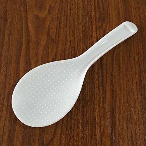 AKOAK 2 Pcs Rice Spoon White Transparent Plastic Rice Spoon Thick Meal Spoon Non-Stick Pan Efficient Flexible Household Kitchen Necessities