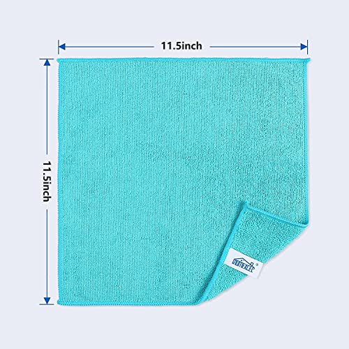 HOMEXCEL Microfiber Cleaning Cloth.8 Pack Cleaning Rag.Cleaning Towels with 4 Color Assorted.11.5X11.5(Green/Blue/Yellow/Pink)