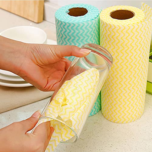 50 Pieces of Lazy Daily Necessities Scouring Pad Rolls Disposable Cloth Towels Kitchen Cleaning Tools Dish Towel Disposable Cleaning Towels Dish Towels for Kitchen