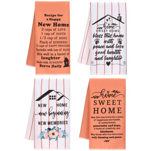 OCCdesign New Home Gift Ideas Housewarming Gifts for New House Kitchen Dish Towels Set for First Home Gift House Warming Gifts for Couple Newlywed Neighbor Gift Dishcloth 24 x 16 Inch Set of 4